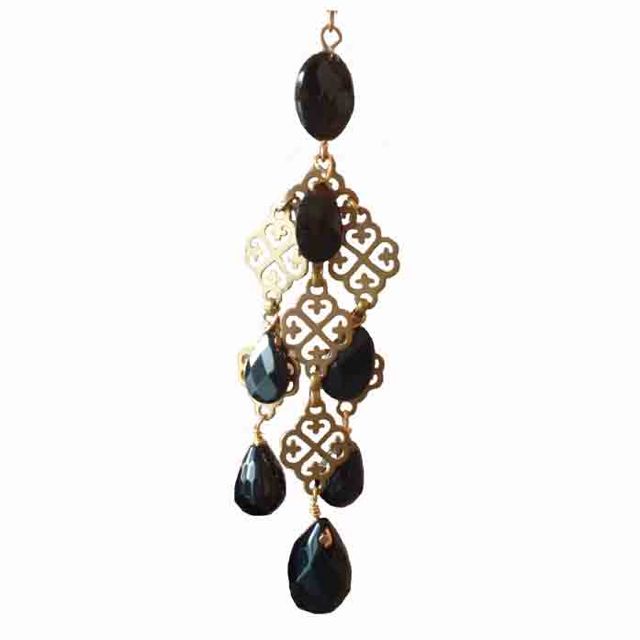 686 -  BO Arabesque Visconti laiton doré, Onyx - € 44,00