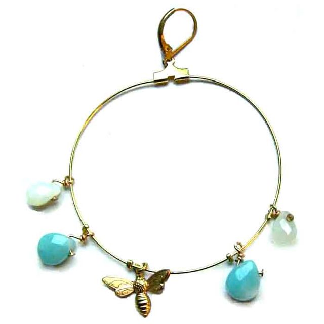 703 - Clip BO Fleur Laiton doré or fin  et Cristal Swarowski - € 64,00