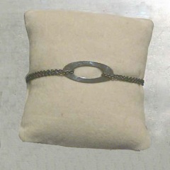 575 - Bracelet laiton argenté simple ovale - € 10,00